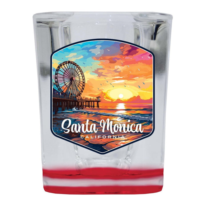 Santa Monica California Design A Souvenir 2 Ounce Shot Glass Square Image 2