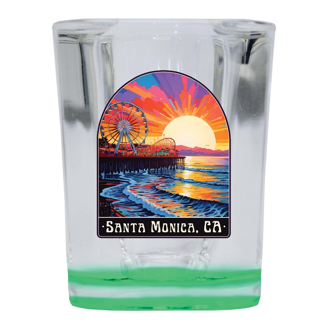 Santa Monica California Design B Souvenir 2 Ounce Shot Glass Square Image 1