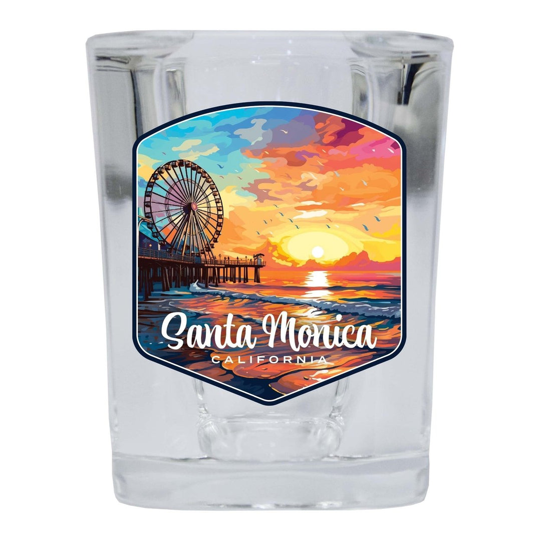 Santa Monica California Design A Souvenir 2 Ounce Shot Glass Square Image 4