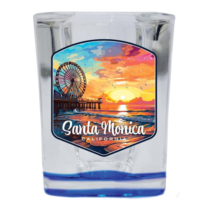 Santa Monica California Design A Souvenir 2 Ounce Shot Glass Square Image 4