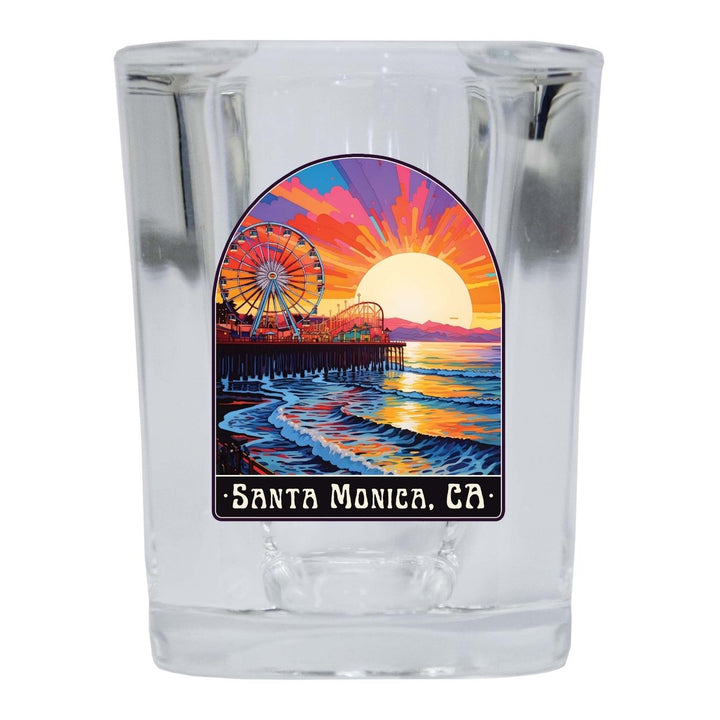 Santa Monica California Design B Souvenir 2 Ounce Shot Glass Square Image 2