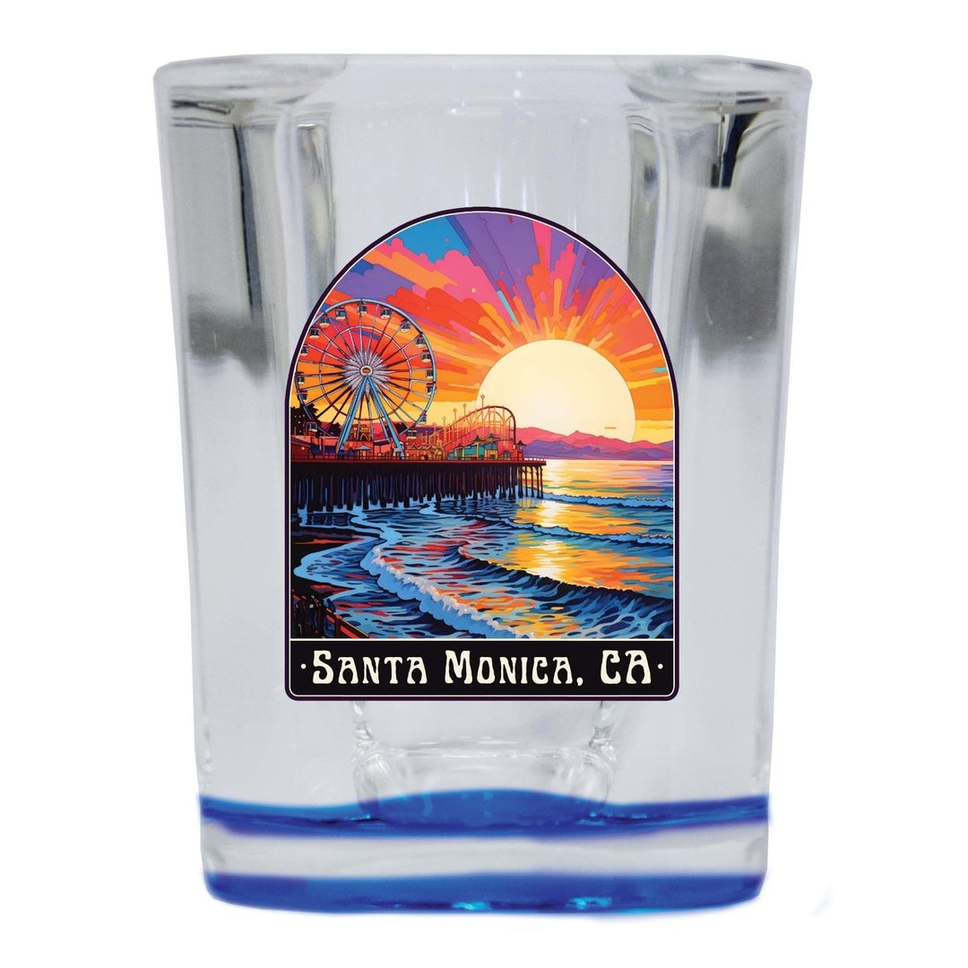 Santa Monica California Design B Souvenir 2 Ounce Shot Glass Square Image 3