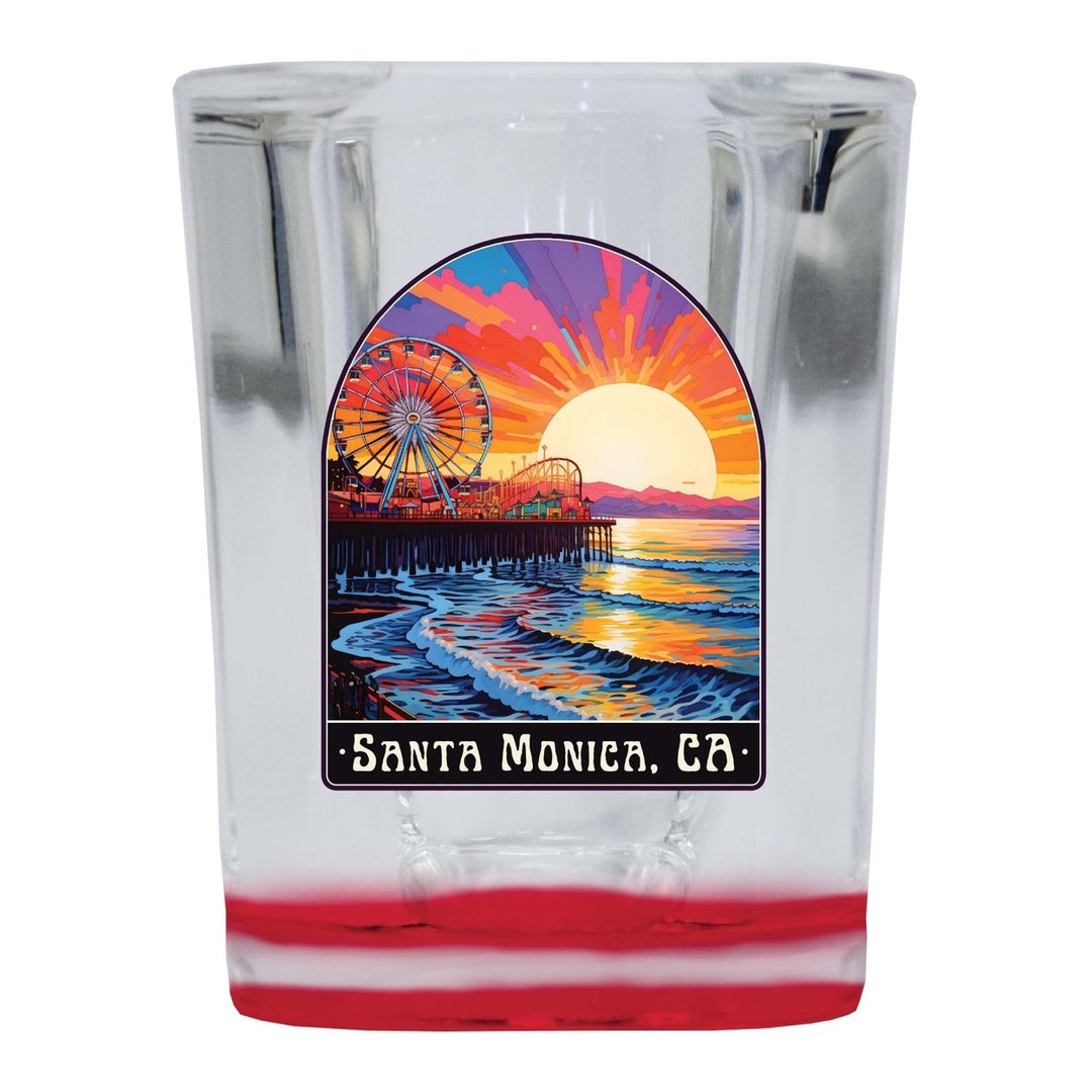 Santa Monica California Design B Souvenir 2 Ounce Shot Glass Square Image 4