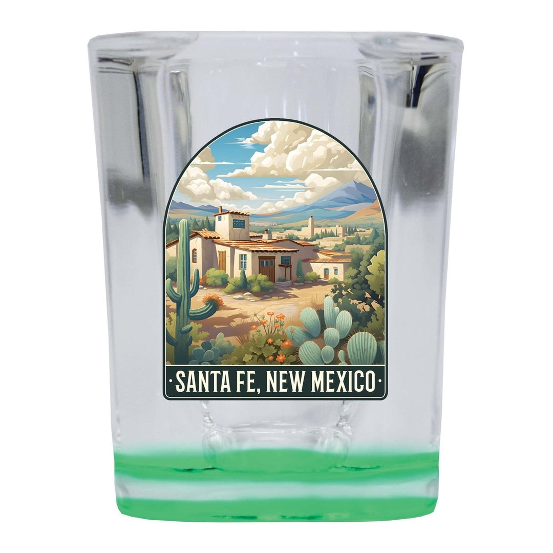 Santa Fe Mexico Design C Souvenir 2 Ounce Shot Glass Square Image 3