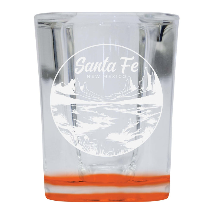 Santa Fe Mexico Souvenir 2 Ounce Engraved Shot Glass Square Image 1