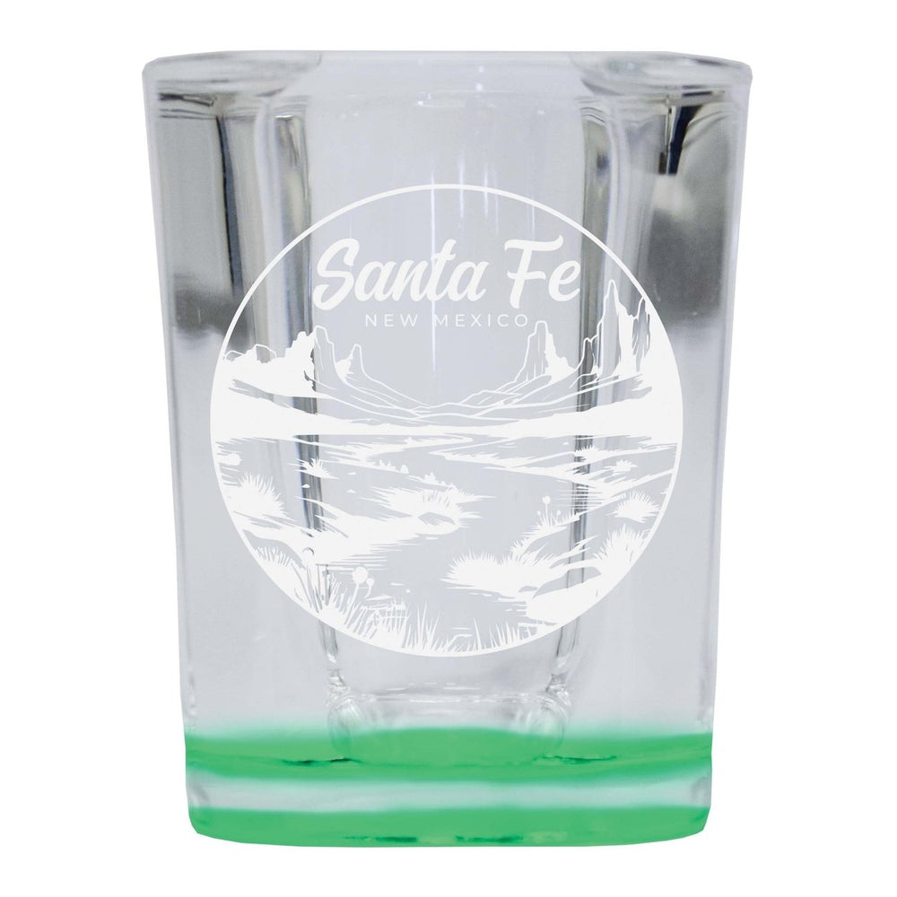 Santa Fe Mexico Souvenir 2 Ounce Engraved Shot Glass Square Image 2