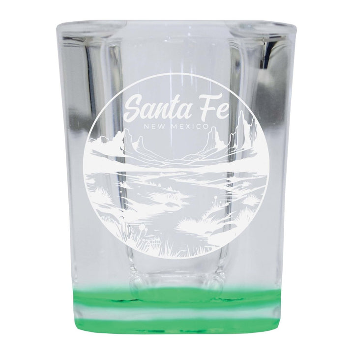 Santa Fe Mexico Souvenir 2 Ounce Engraved Shot Glass Square Image 1