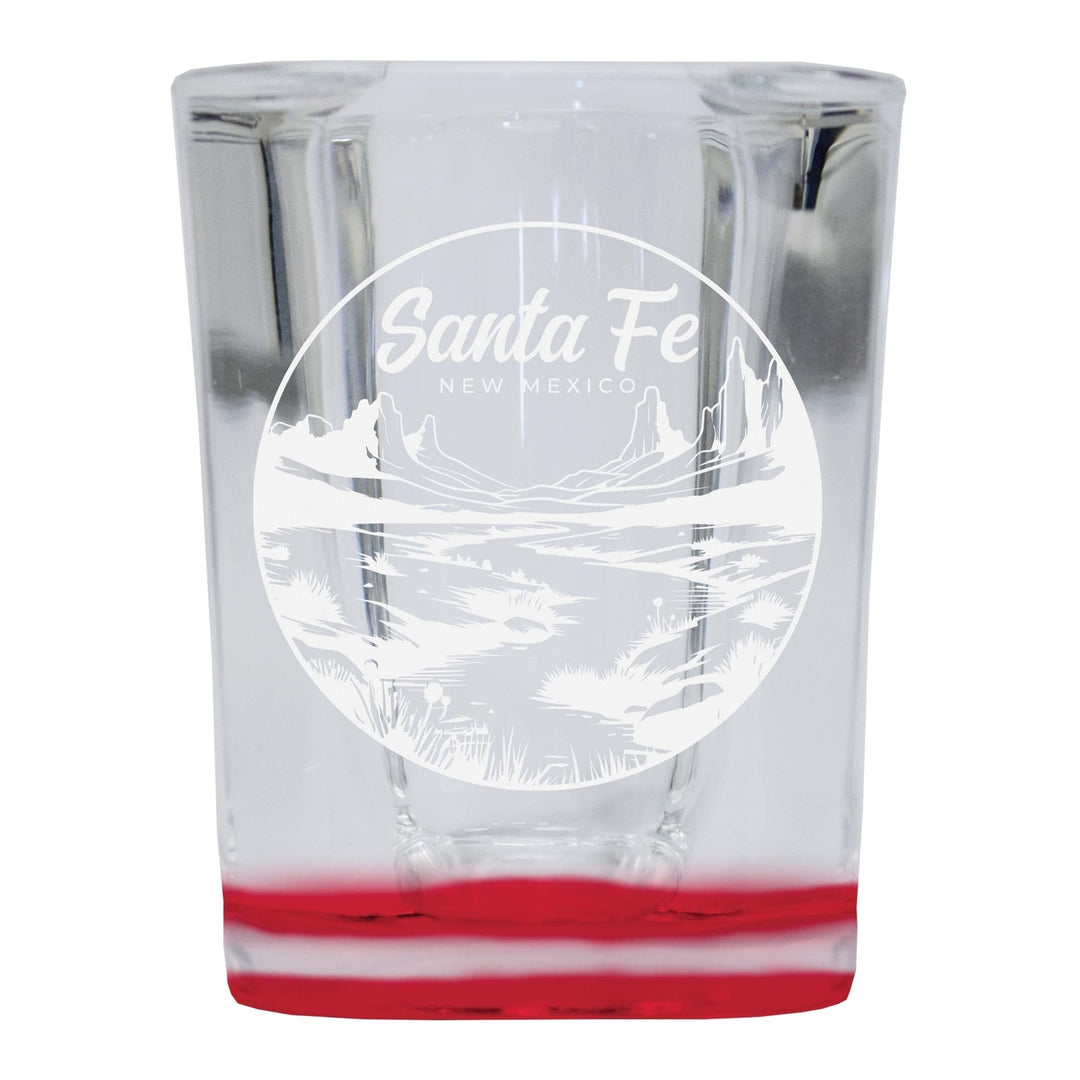 Santa Fe Mexico Souvenir 2 Ounce Engraved Shot Glass Square Image 3