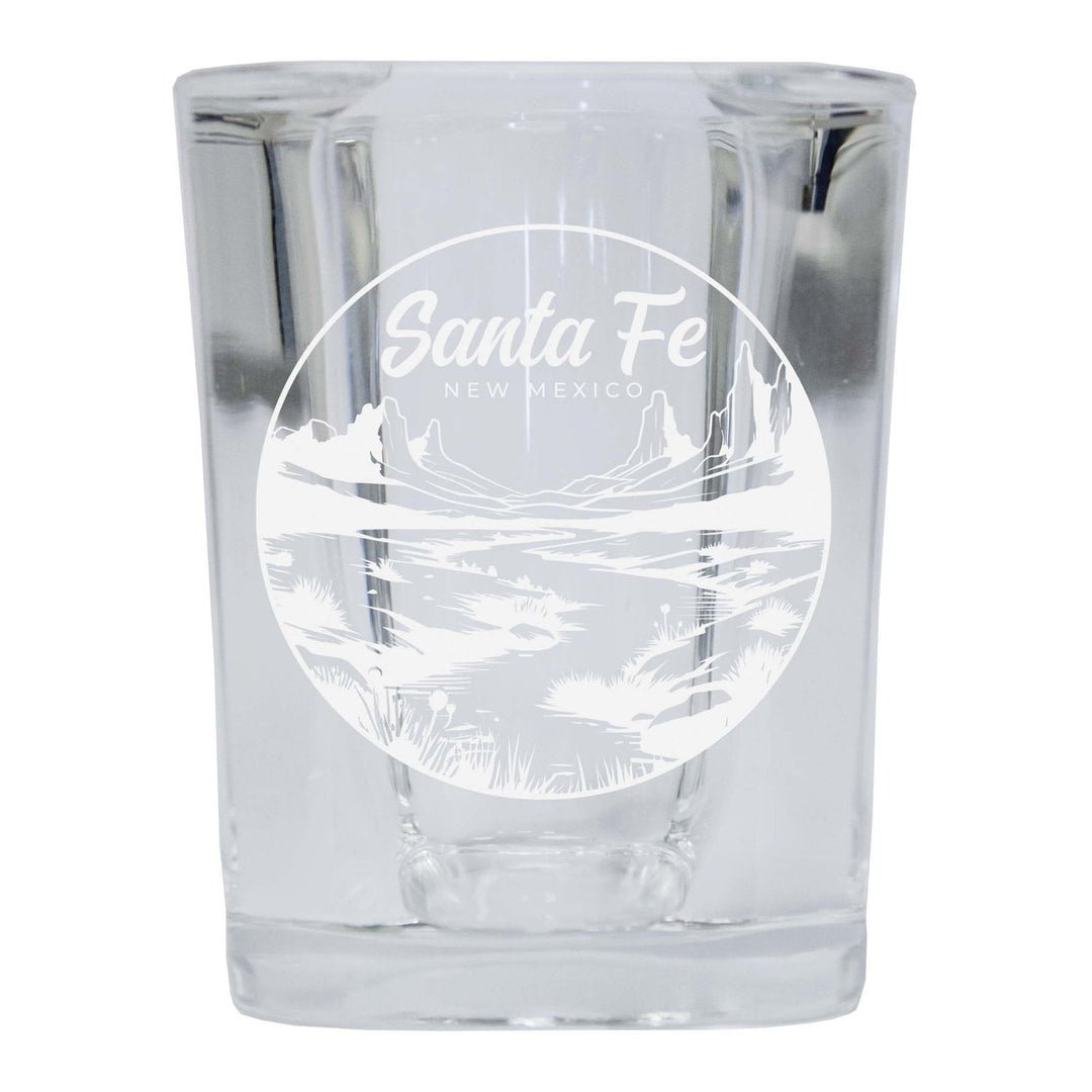 Santa Fe Mexico Souvenir 2 Ounce Engraved Shot Glass Square Image 1