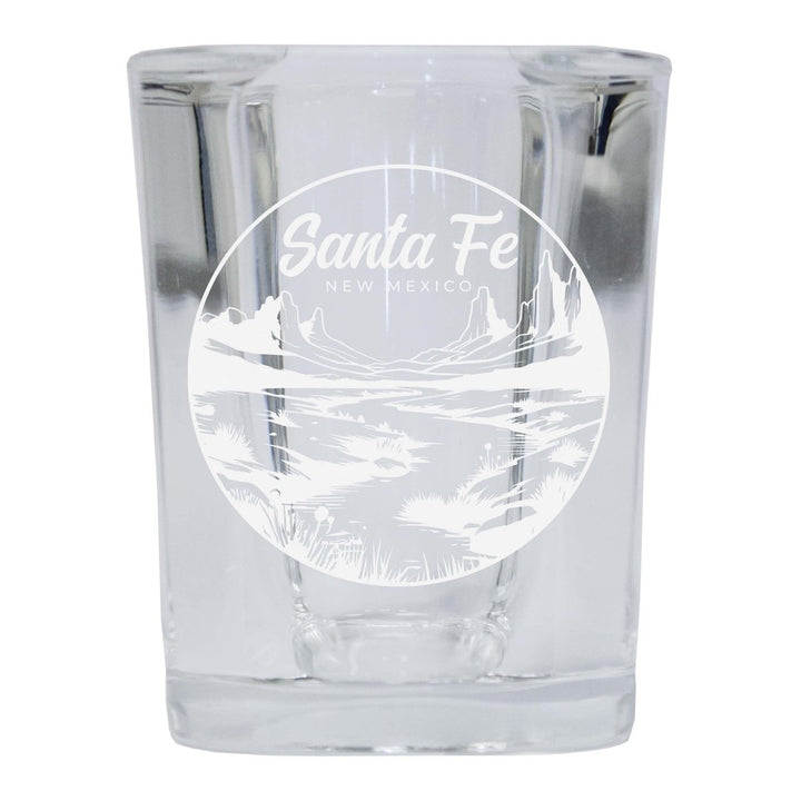 Santa Fe Mexico Souvenir 2 Ounce Engraved Shot Glass Square Image 1