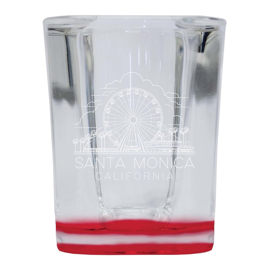 Santa Monica California Souvenir 2 Ounce Engraved Shot Glass Square Image 1