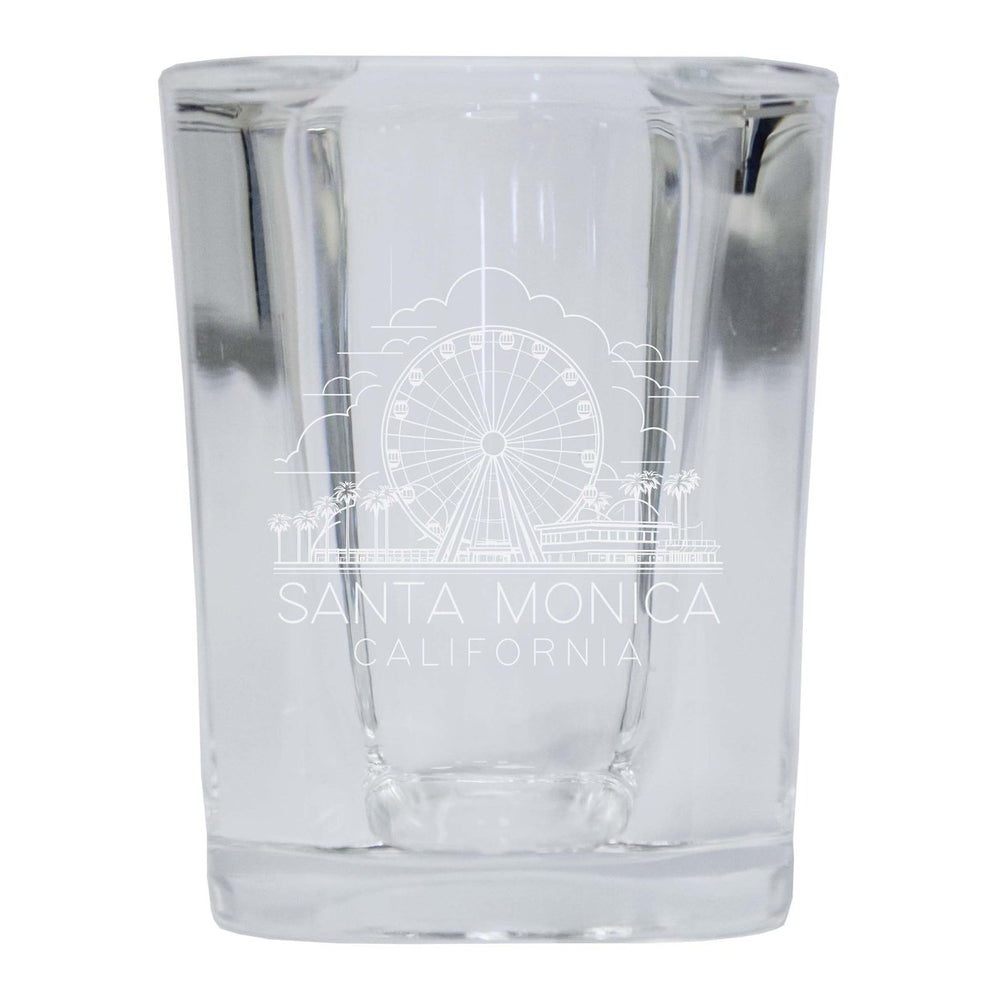 Santa Monica California Souvenir 2 Ounce Engraved Shot Glass Square Image 2