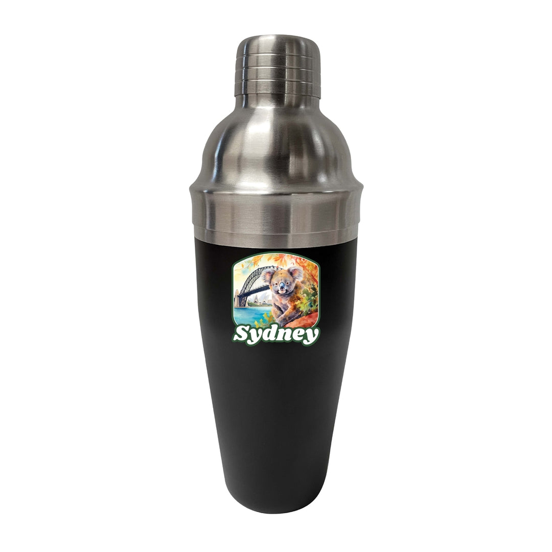 Sydney Australia Design C Souvenir 24 oz Stainless Steel Cocktail Shaker Black Image 1