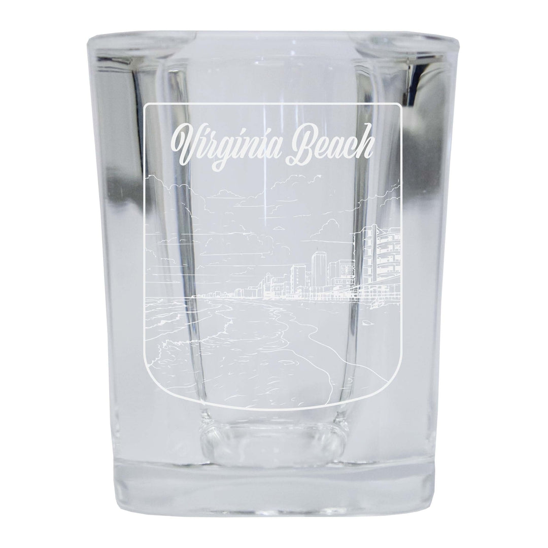 Virginia Beach Virginia Souvenir 2 Ounce Engraved Shot Glass Square Image 1