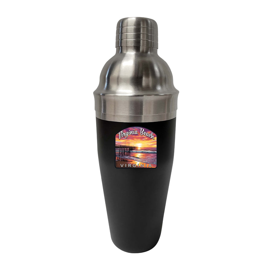 Virginia Beach Viginia Design A Souvenir 24 oz Stainless Steel Cocktail Shaker Black Image 1