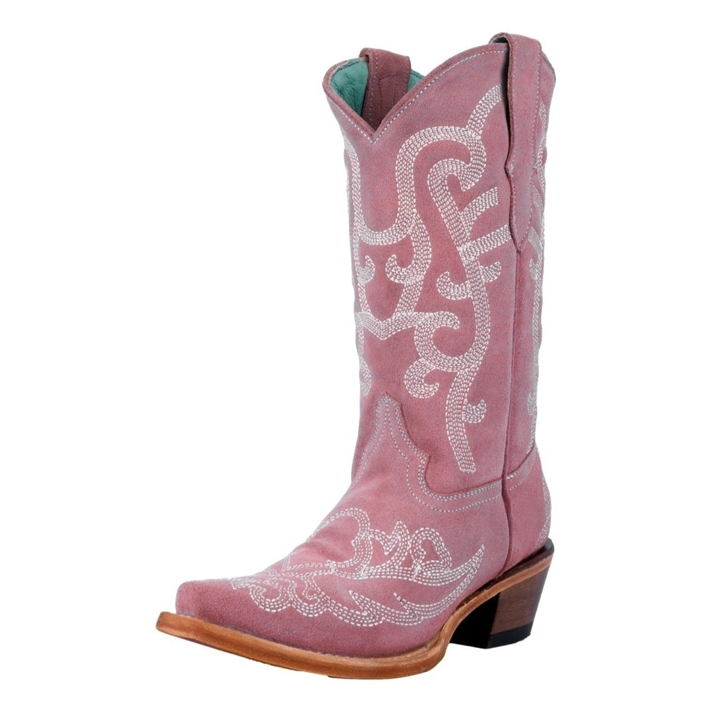 Corral Western Boots Girls Embroidery Suede Palo De Rosa T0154 Image 1