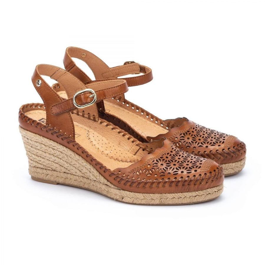 Pikolinos Vila Wedge Sandal Brandy Calfskin Leather 7cm W9Y-1508-250 Womens Image 1