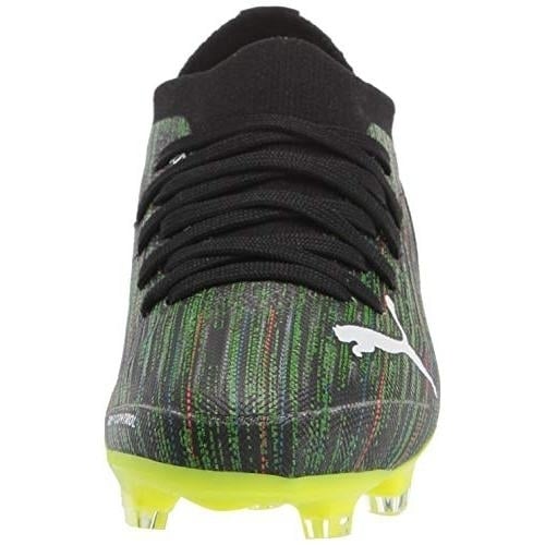 PUMA Ultra 3.2 FG/AG Jr Soccer Shoe Black White Yellow Alert Kids Size 1-6 Image 2