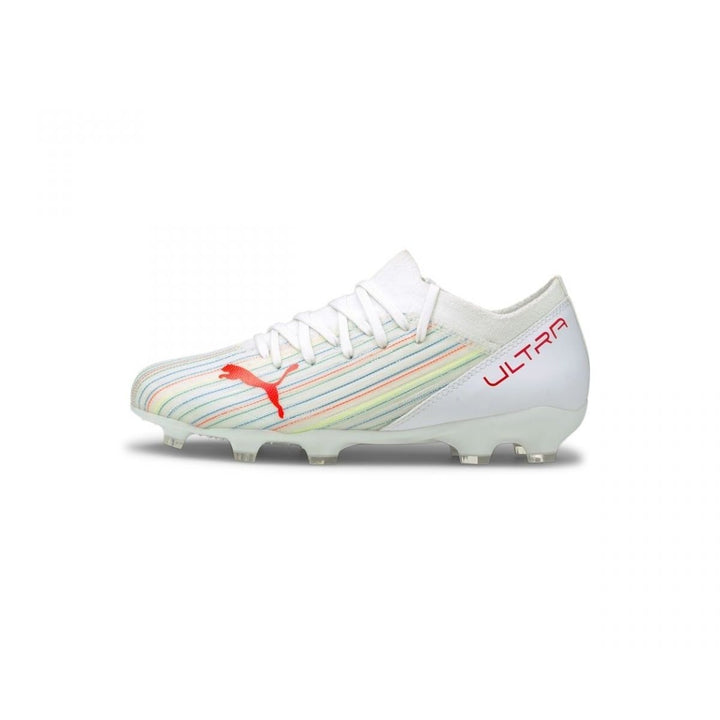 PUMA ULTRA 3.2 FG/AG Jr Soccer Cleats White Red Blast Size 10636006 Image 1