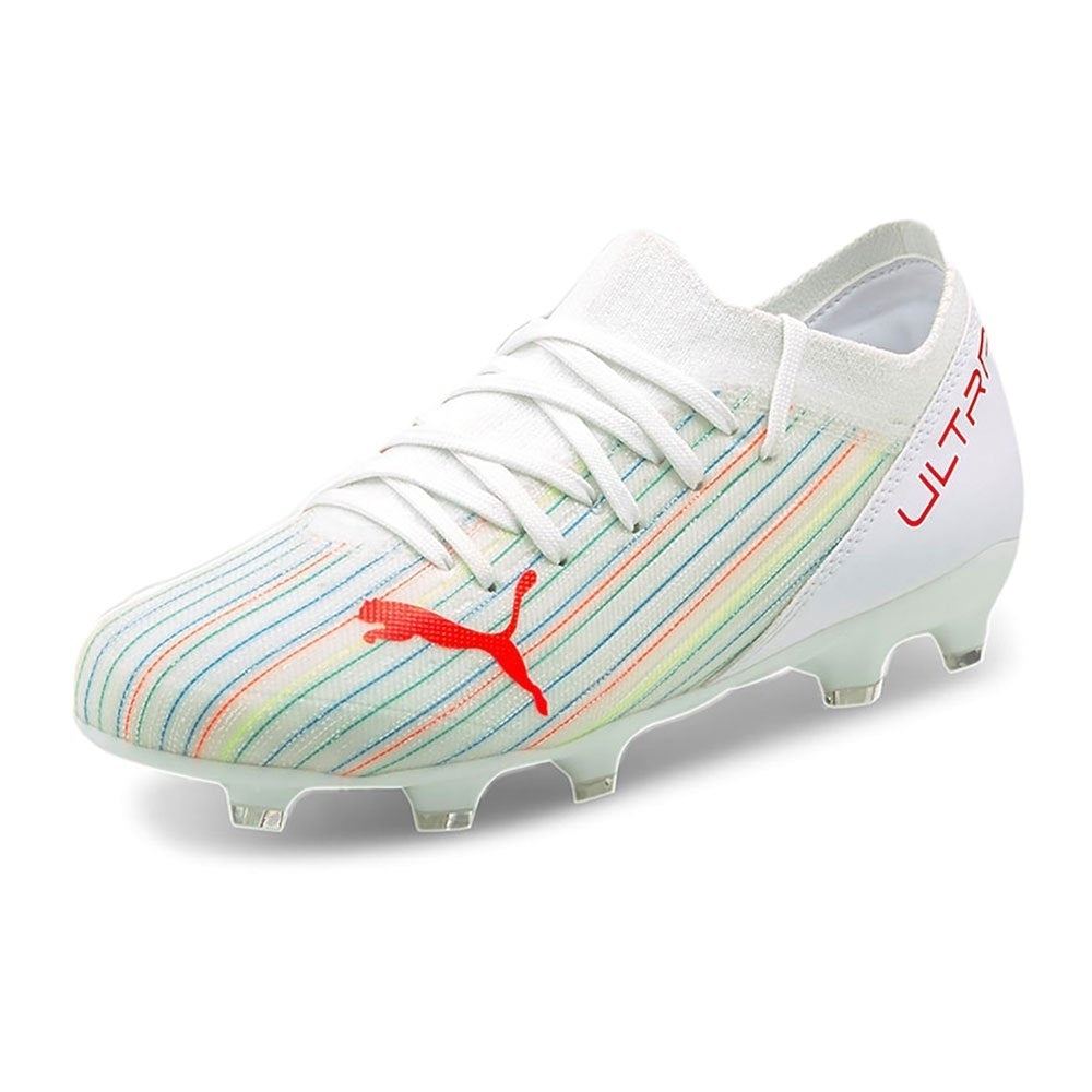 PUMA ULTRA 3.2 FG/AG Jr Soccer Cleats White Red Blast Size 10636006 Image 2