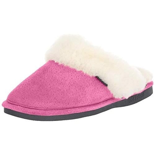 Old Friend Womens Scuff Slipper Hot Pink/White Shearling - 441169-HPNK HOT PINK Image 1