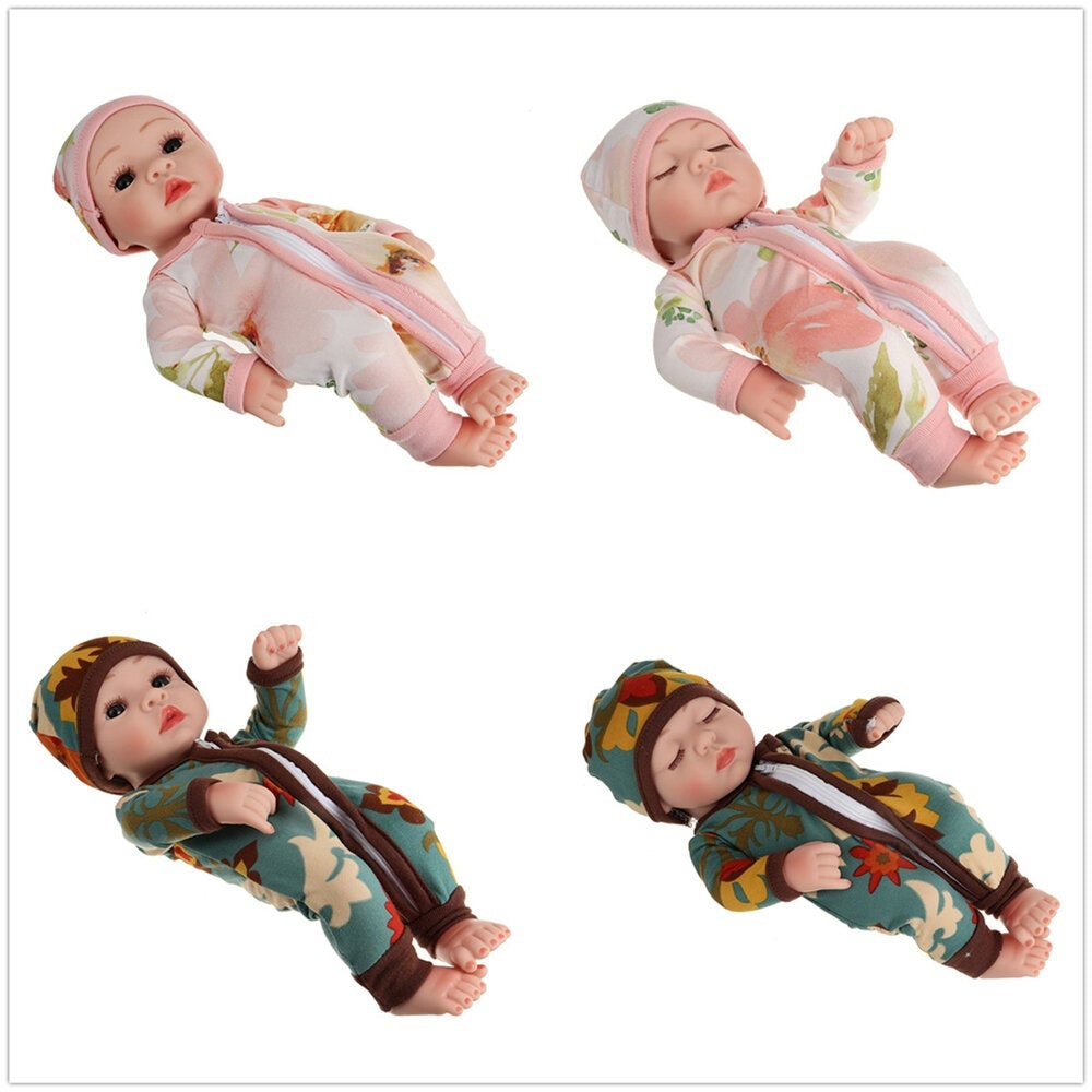 10 Inch 25CM Silicone Vinyl Soft Flexible Lifelike Reborn Baby Doll with Clothes Toy for Kids Collection Gift Image 2