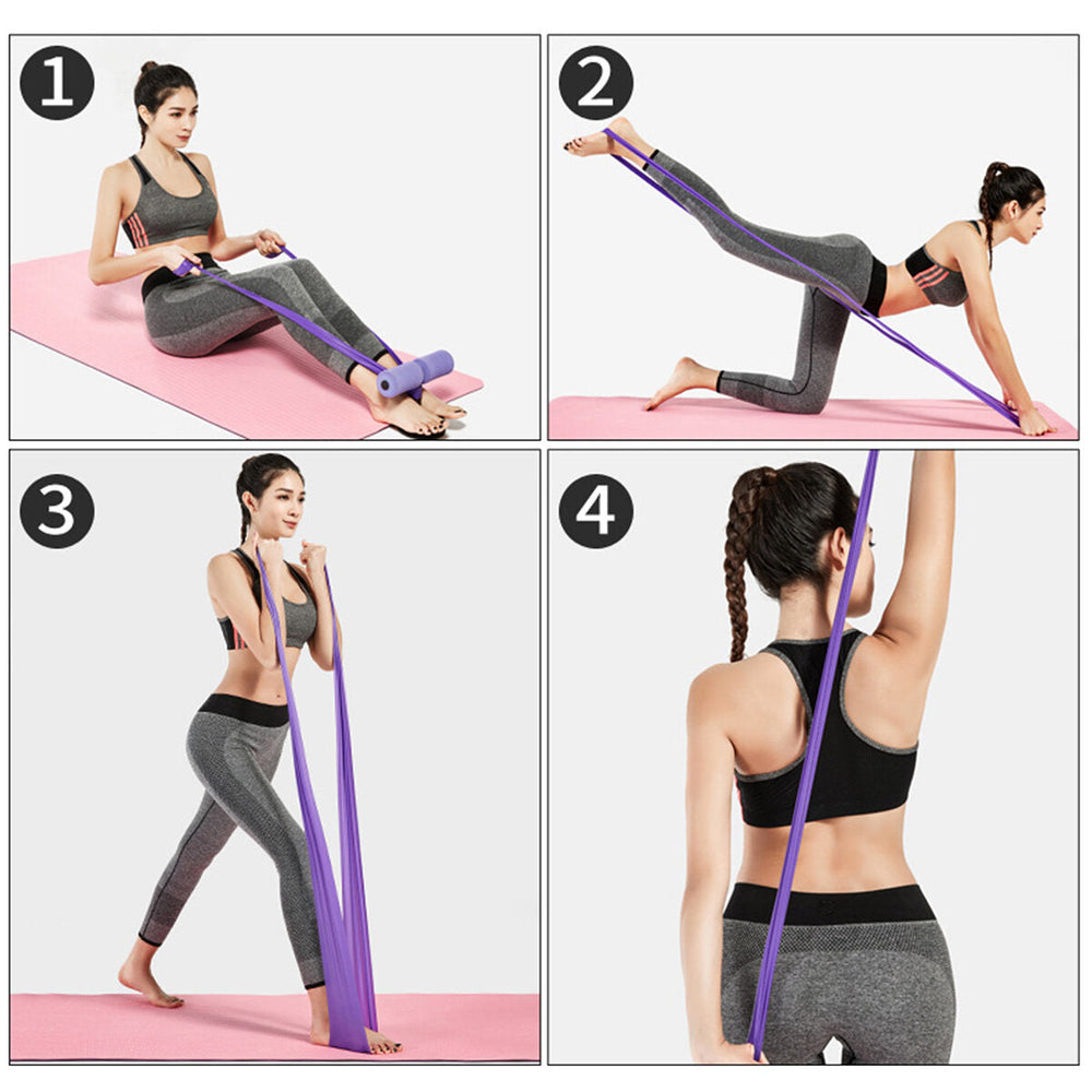 1.5M Anti-slip Yoga Stretch Elastic Strap Pilates Resistance Band Home Fitness Gym Exercise Tools Image 2