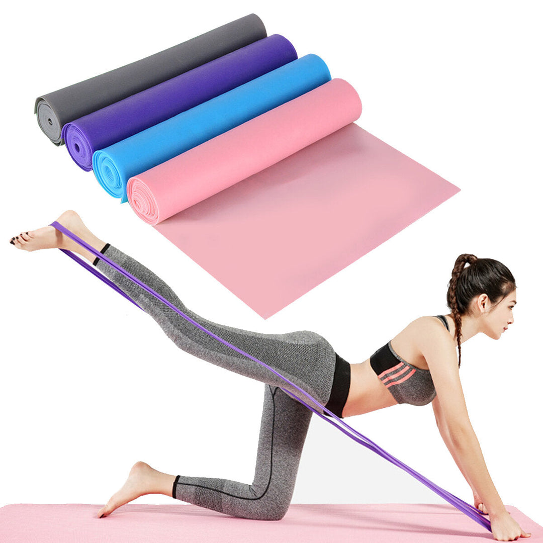 1.5M Anti-slip Yoga Stretch Elastic Strap Pilates Resistance Band Home Fitness Gym Exercise Tools Image 3