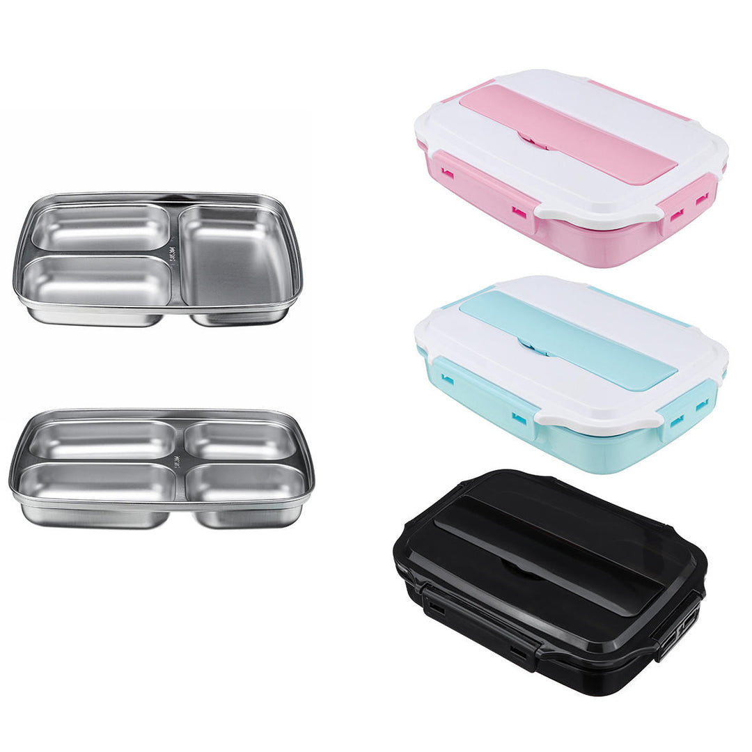 1.1L Stainless Steel Lunch Box Camping Picnic Tableware Food Container Leak-Proof Dinner Box Image 2
