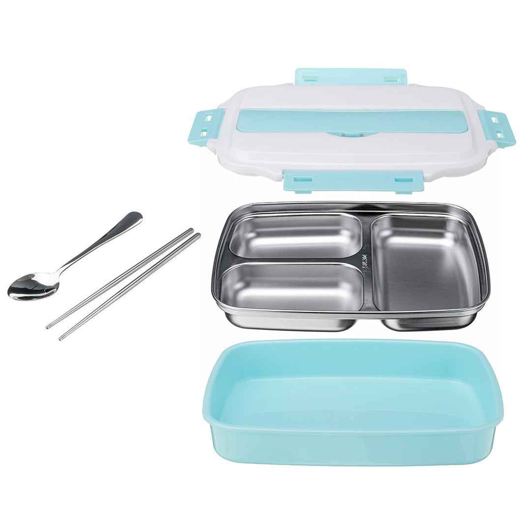 1.1L Stainless Steel Lunch Box Camping Picnic Tableware Food Container Leak-Proof Dinner Box Image 3