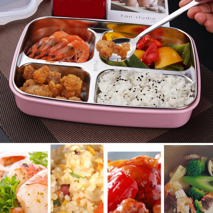 1.1L Stainless Steel Lunch Box Camping Picnic Tableware Food Container Leak-Proof Dinner Box Image 7