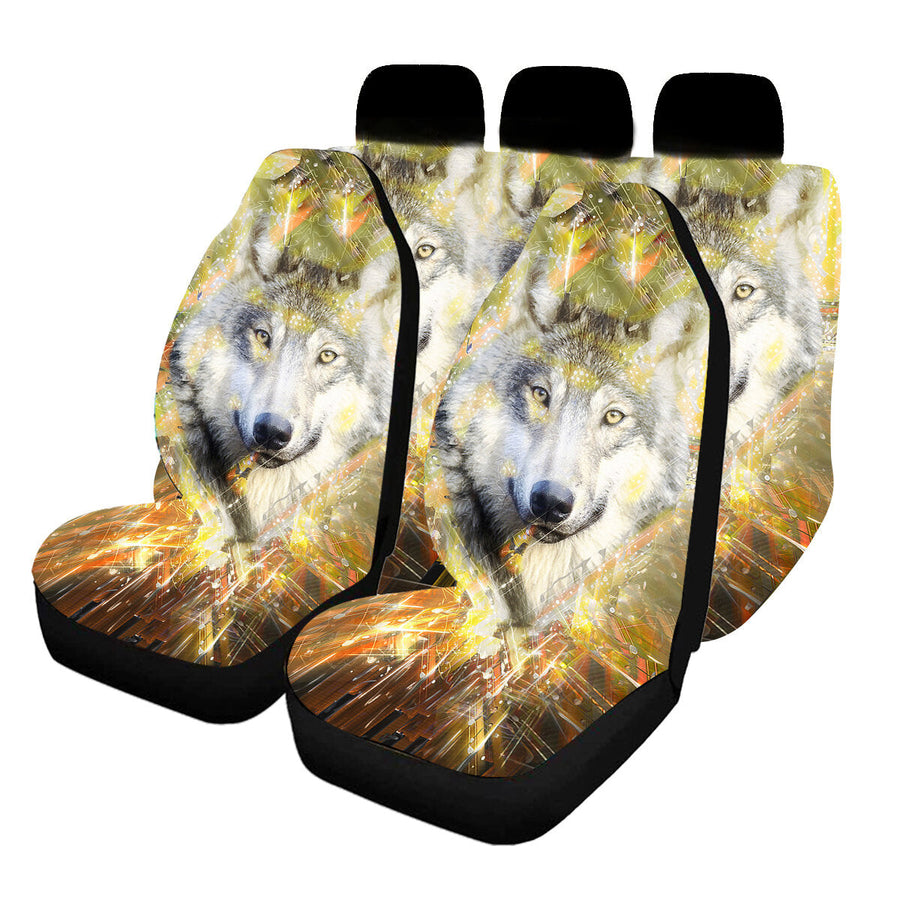 1/2/5 Seat Universal Car Seat Covers Styling Interior Accessories Automobile Seat Wolf Style Protect Cover Image 1