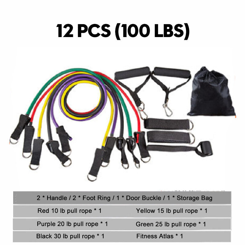10-16Pcs/Set Resistance Bands Yoga Rubber Tubes Home Fitness Pull Rope Gym Exercise Tool Image 8