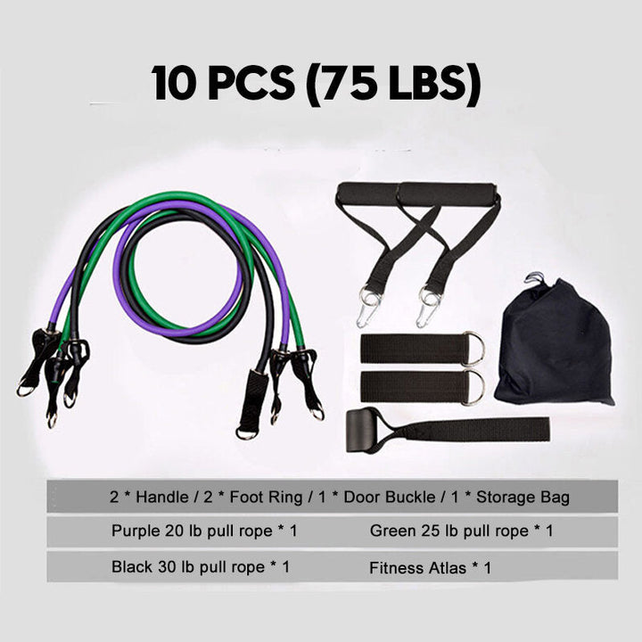 10-16Pcs/Set Resistance Bands Yoga Rubber Tubes Home Fitness Pull Rope Gym Exercise Tool Image 9