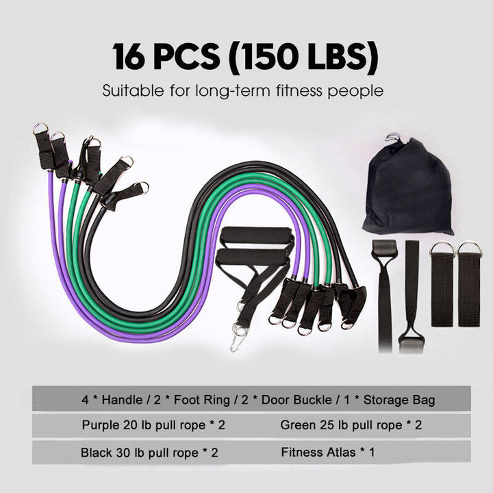 10-16Pcs/Set Resistance Bands Yoga Rubber Tubes Home Fitness Pull Rope Gym Exercise Tool Image 11