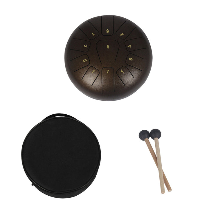 10" Steel Tongue Drum 11 Notes Handpan Drum Tankdrum Instrument + Bag and Mallets Image 4