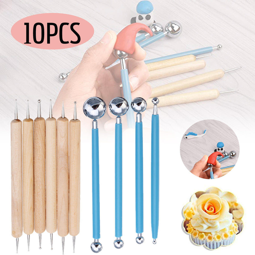 10Pcs DIY Dotting Tool Ball Styluses Tools Kit For Mandala Rock Painting Pottery Clay Image 1