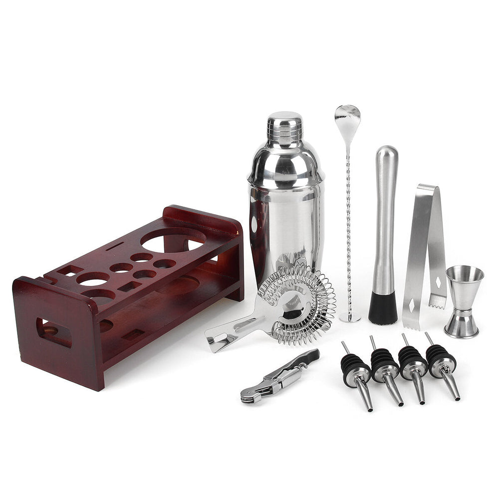 12 Pcs Bar Tool Kits 750ml Cocktail Shaker Stainless Steel Bartender Winee Mixer Hand Tools Image 2