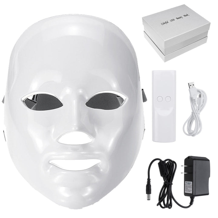 110-220V 7 Color LED Light Photon Face Mask Rejuvenation Skin Facial Therapy Wrinkle + RC Image 1