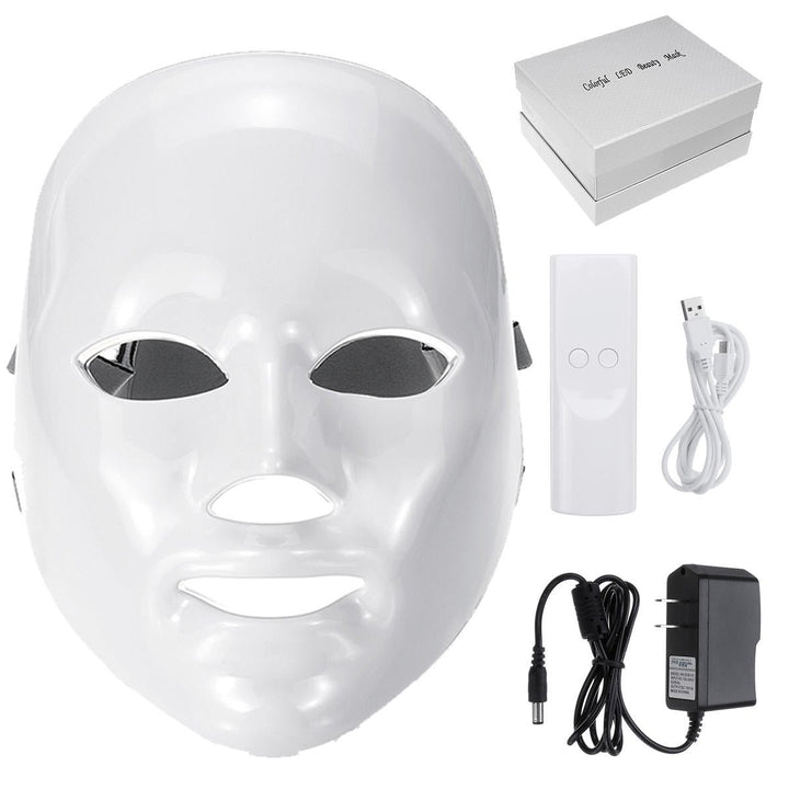 110-220V 7 Color LED Light Photon Face Mask Rejuvenation Skin Facial Therapy Wrinkle + RC Image 12