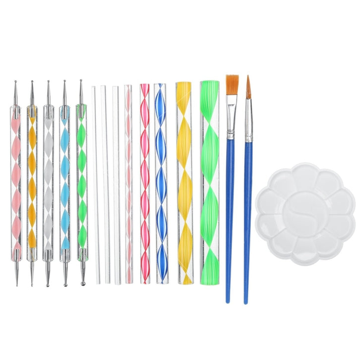 16Pcs Mandala Dotting Tools Set Rock Painting Kit Nail Art Pen Paint Stencil Image 1