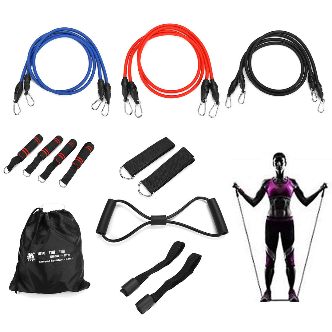 16PCS Men Home Resistance Bands Set Fitness Rubber Tubes Stretch Training Yoga Elastic Pull Rope Image 2