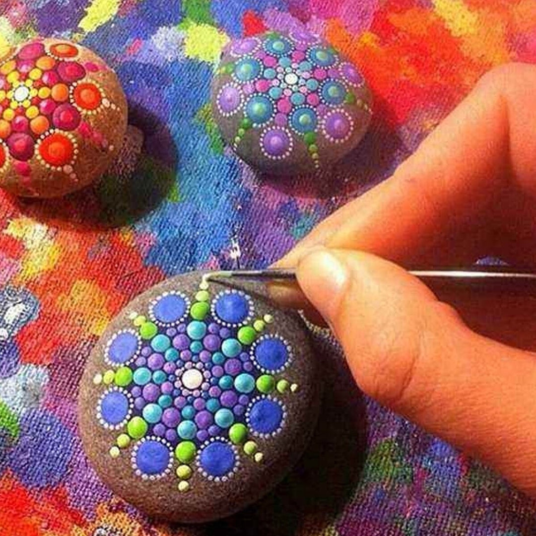 16Pcs Mandala Dotting Tools Set Rock Painting Kit Nail Art Pen Paint Stencil Image 10