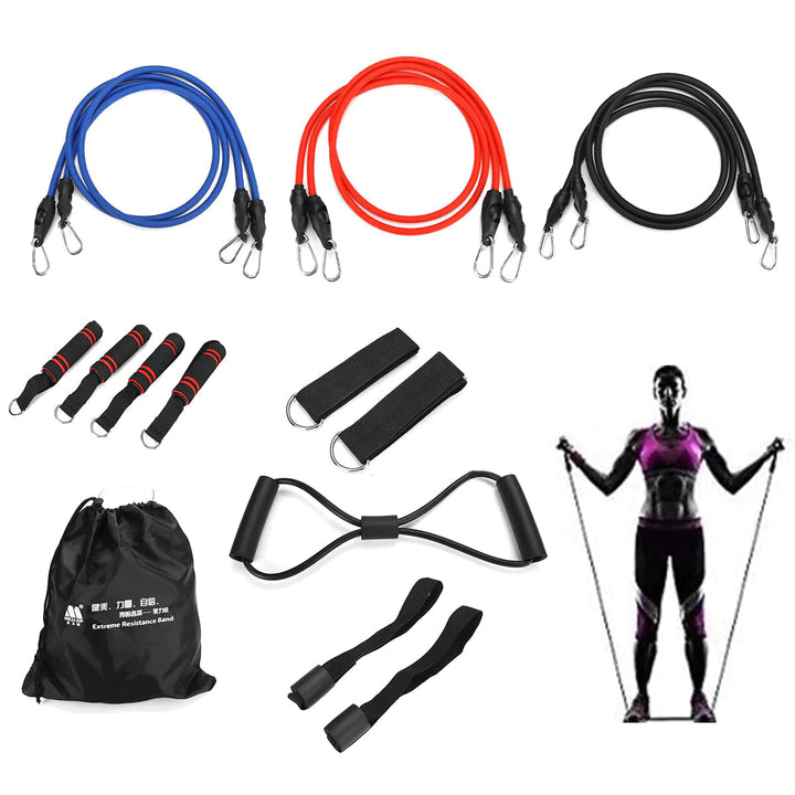 16PCS Men Home Resistance Bands Set Fitness Rubber Tubes Stretch Training Yoga Elastic Pull Rope Image 10