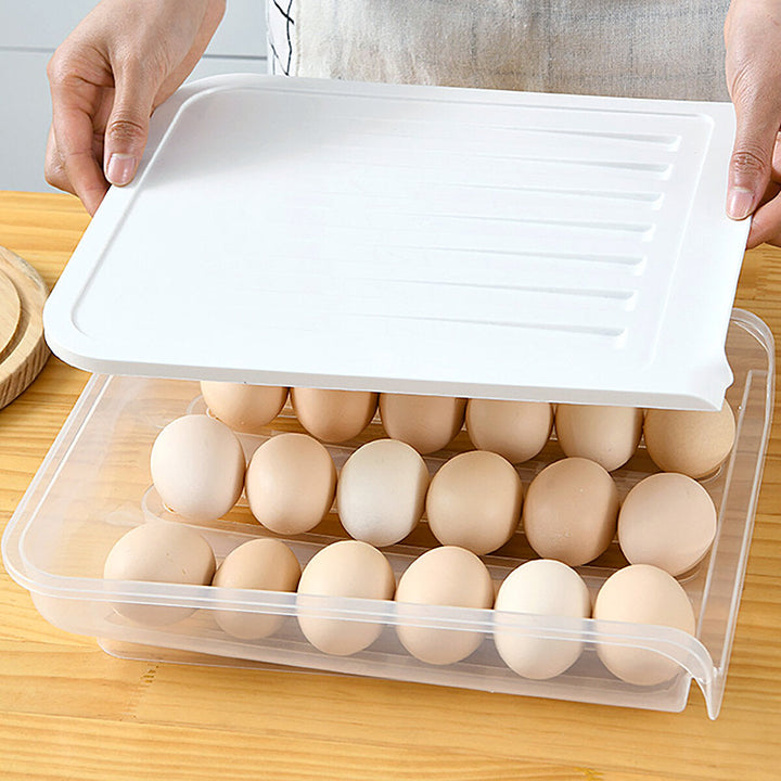 18 Grid Kitchen Egg Storage Eggs Holder Stackable Freezer Dust-proof And Portable Egg Storage Container Image 4