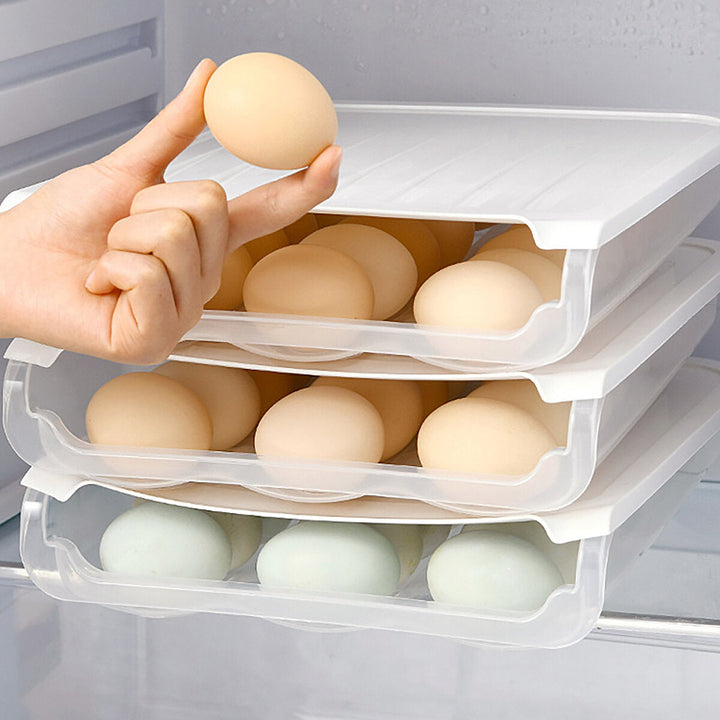 18 Grid Kitchen Egg Storage Eggs Holder Stackable Freezer Dust-proof And Portable Egg Storage Container Image 6