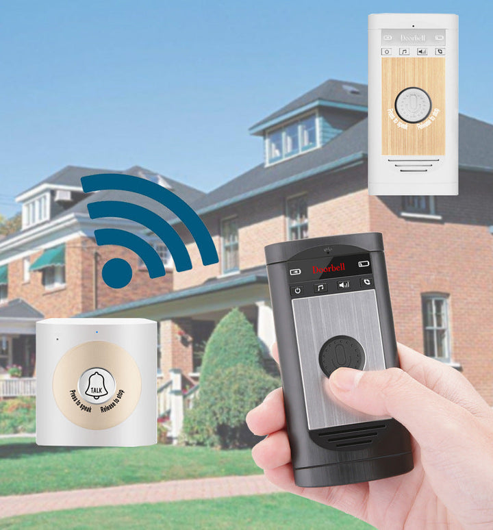 2-way Talk Monitor Wireless Voice Intercom Security Doorbell Indoor Unit Receiver with Outdoor Unit Button For Smart Image 2