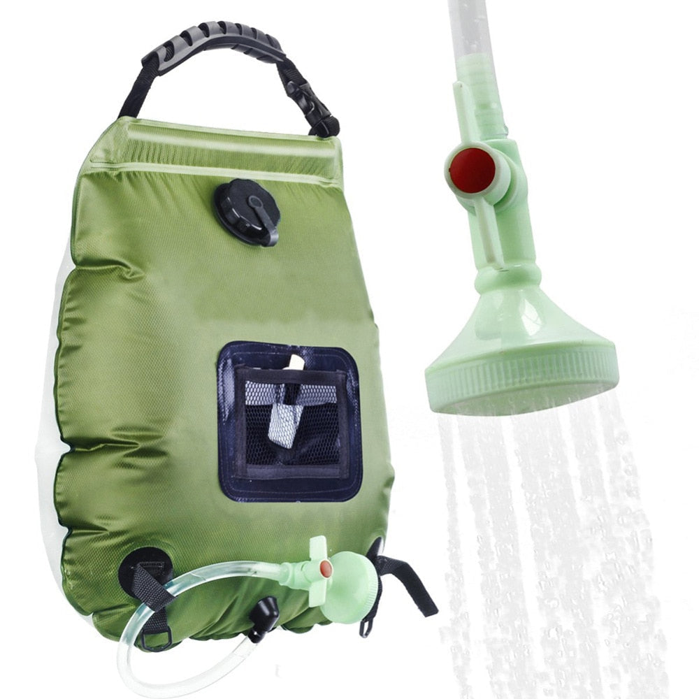 20L Water Bags Outdoor Camping Shower Bag Solar Heating Portable Folding Hiking Climbing Bath Equipment Shower Head Image 2
