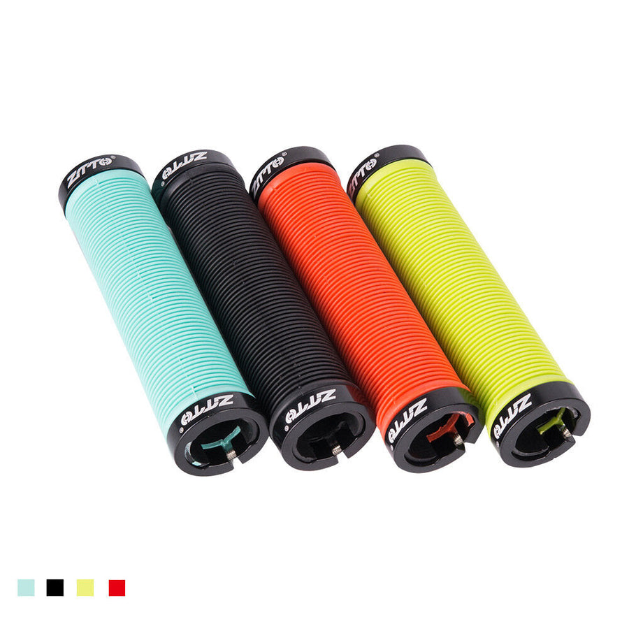 22mm Aluminum Alloy Anti-slip Double Side Locking Durable 1 Pair x Bicycle Grip Mountain Road Bikes Grip Image 1