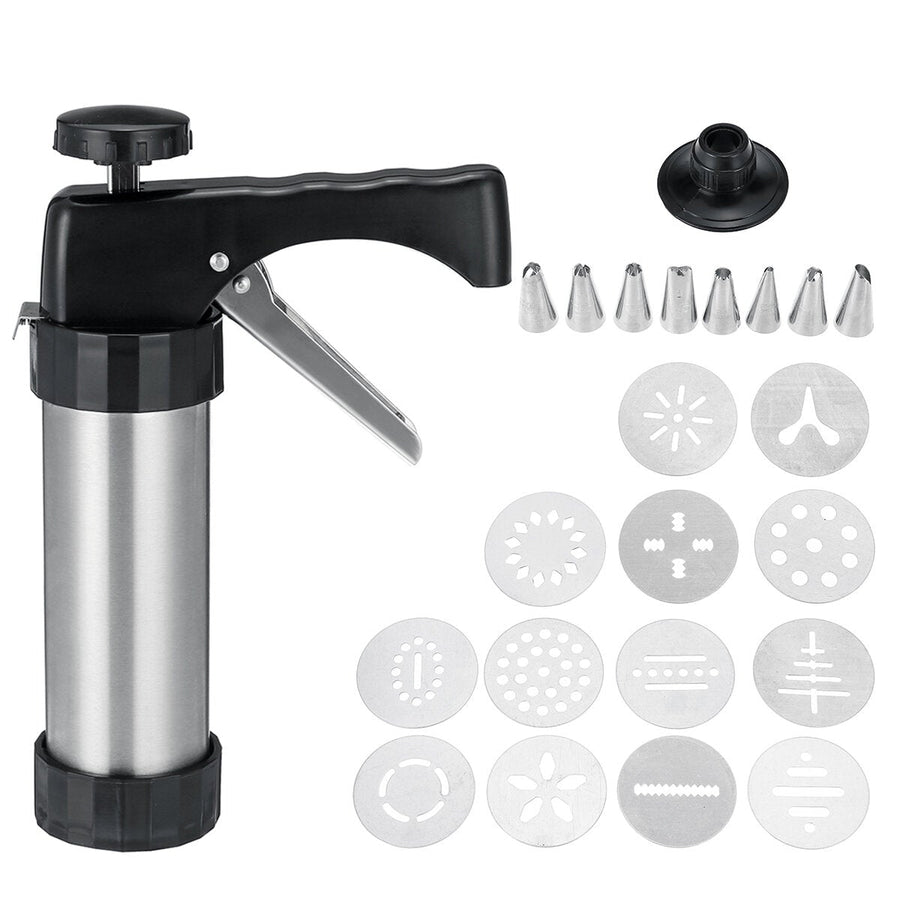 22Pcs Biscuit Maker Cookie Machine Press Molds Pastry Piping Nozzles Cookie Press Kit Image 1
